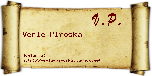 Verle Piroska névjegykártya